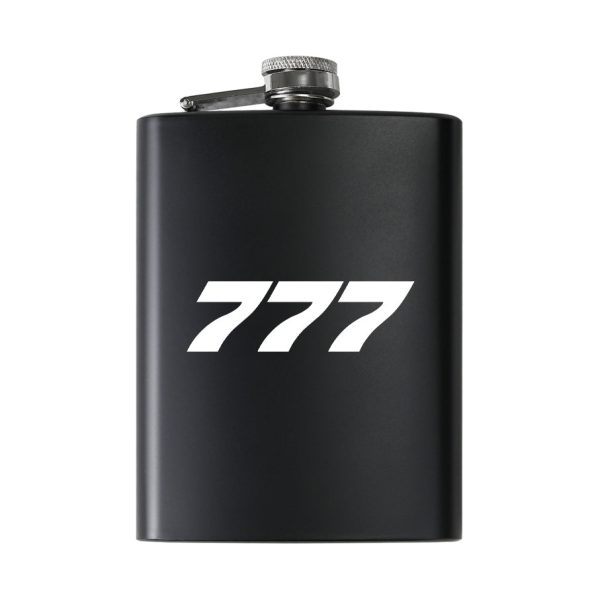 777 Flat Text Designed Stainless Steel Hip Flasks Discount