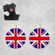 UK Flag Designed Wooden Drop Earrings Online Sale