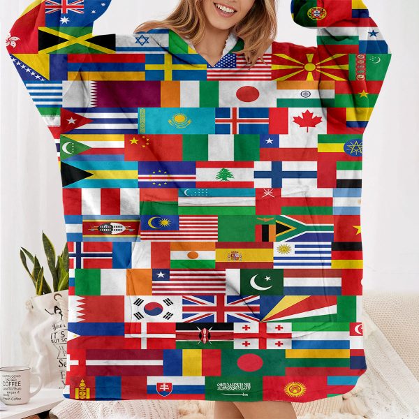 World Flags Designed Blanket Hoodies Fashion