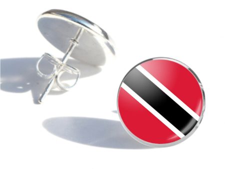 Trinidad and Tobago Flag Designed Stud Earrings Supply