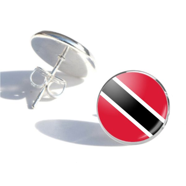 Trinidad and Tobago Flag Designed Stud Earrings Supply