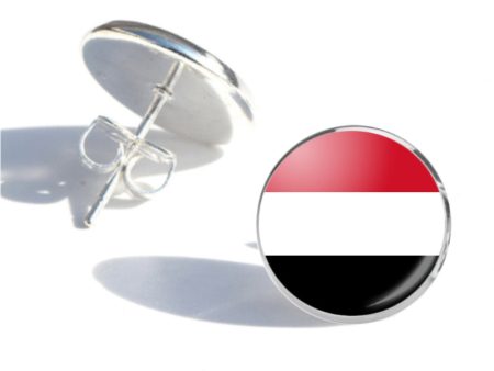 Yemen Flag Designed Stud Earrings on Sale