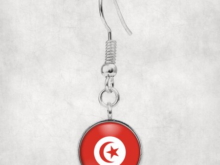 Tunisia Flag Designed Earrings For Cheap