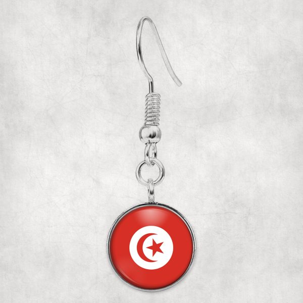 Tunisia Flag Designed Earrings For Cheap