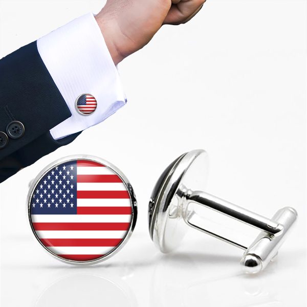 USA Flag Designed Cuff Links For Cheap