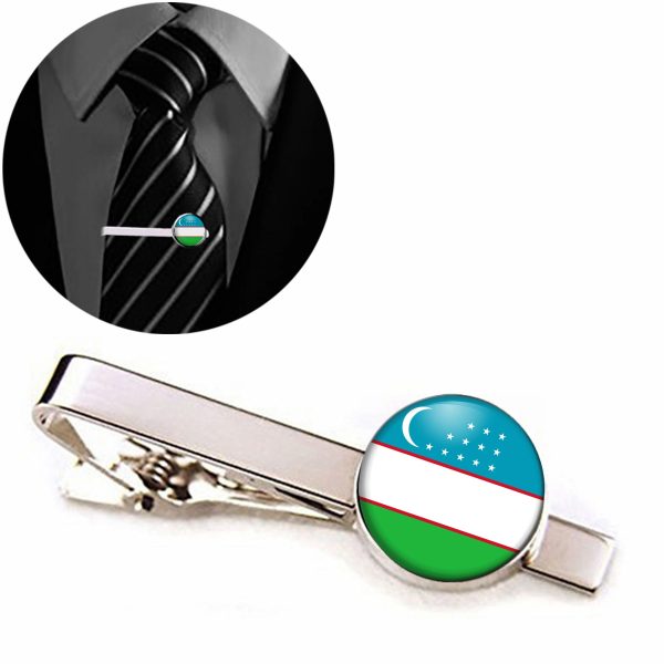 Uzbekistan Flag Designed Tie Clips For Discount