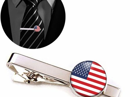 USA Flag Designed Tie Clips Discount