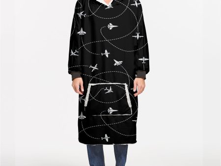 Travel The World By Plane (Black) Designed Blanket Hoodies Online Hot Sale