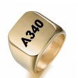 A340 Flat Text Designed Men Rings Cheap