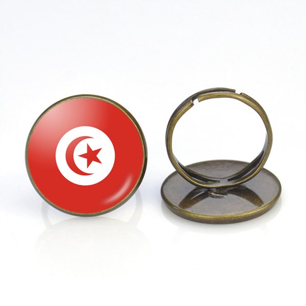 Tunisia Flag Designed Rings Cheap