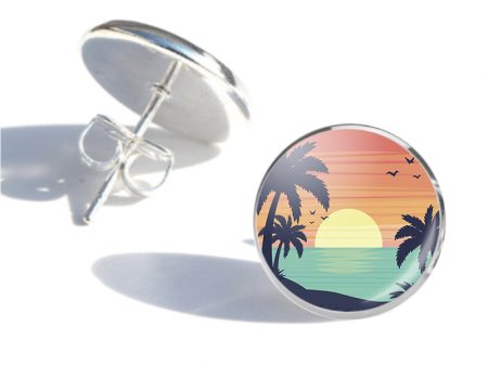 Tropical Summer Theme Designed Stud Earrings Online Sale