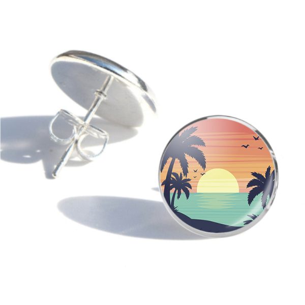 Tropical Summer Theme Designed Stud Earrings Online Sale