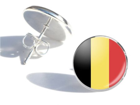 Belgium Flag Designed Stud Earrings Hot on Sale