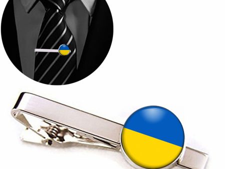 Ukraine Flag Designed Tie Clips Online Sale