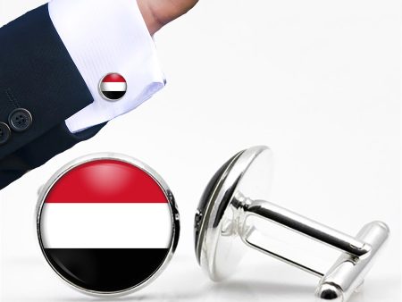 Yemen Flag Designed Cuff Links on Sale