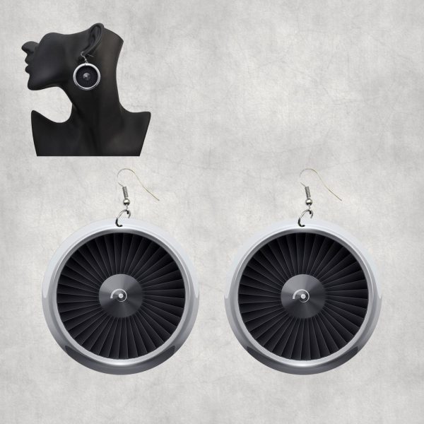 Very Nice Graphical Engine Designed Wooden Drop Earrings Sale