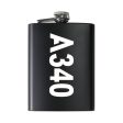 A340 Text Designed Stainless Steel Hip Flasks Online Hot Sale