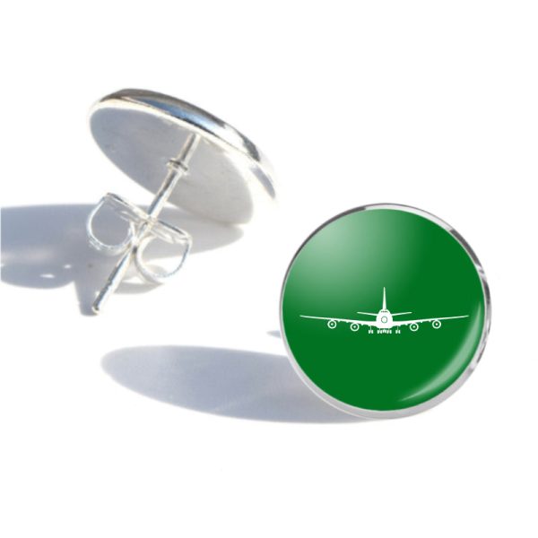 Boeing 747 Silhouette Designed Stud Earrings Online Sale