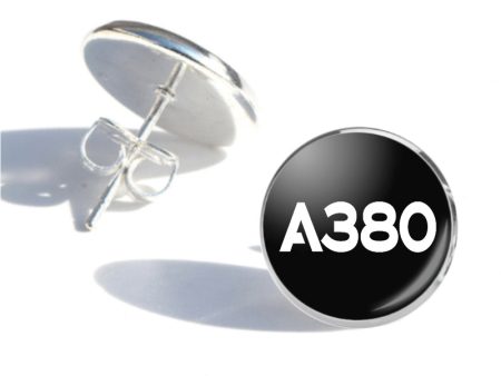 A380 Flat Text Designed Stud Earrings Sale