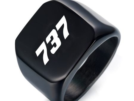 737 Flat Text Designed Men Rings For Cheap