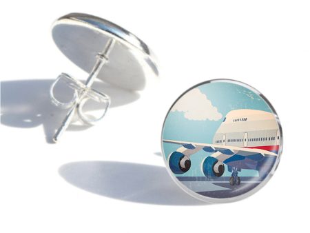 Vintage Boeing 747 Designed Stud Earrings Sale