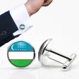 Uzbekistan Flag Designed Cuff Links For Discount