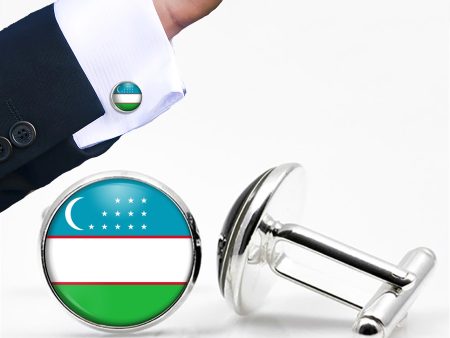 Uzbekistan Flag Designed Cuff Links For Discount