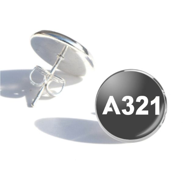 A321 Flat Text Designed Stud Earrings For Cheap