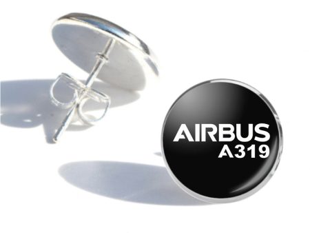 Airbus A319 & Text Designed Stud Earrings Fashion