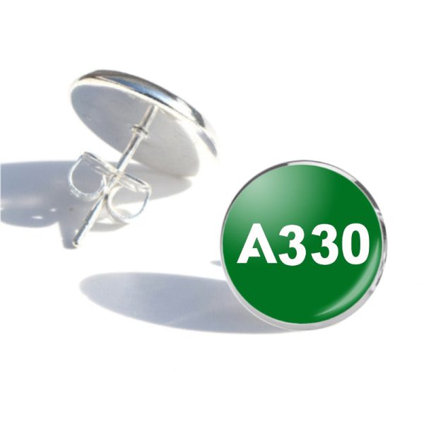 A330 Flat Text Designed Stud Earrings Hot on Sale