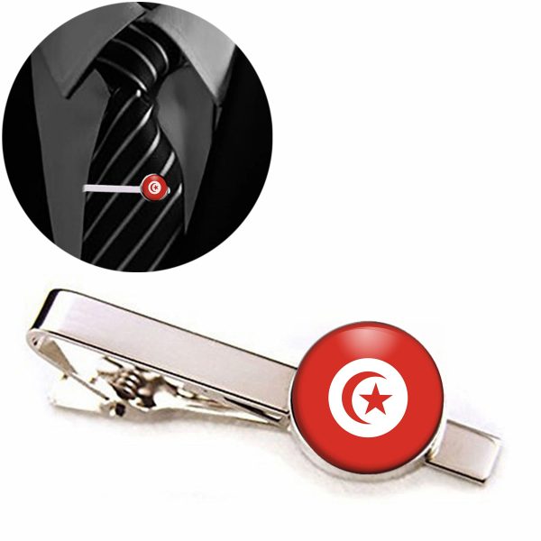 Tunisia Flag Designed Tie Clips on Sale