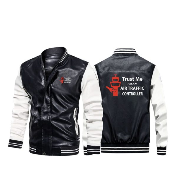 Trust Me I m an Air Traffic Controller Designed Stylish Leather Bomber Jackets Sale