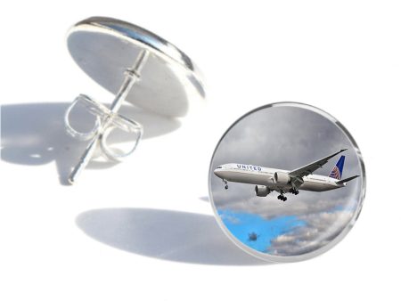 United Airways Boeing 777 Designed Stud Earrings Cheap