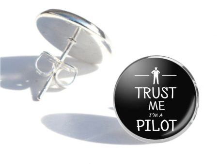 Trust Me I m a Pilot Designed Stud Earrings Sale