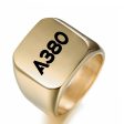 A380 Flat Text Designed Men Rings Online Hot Sale