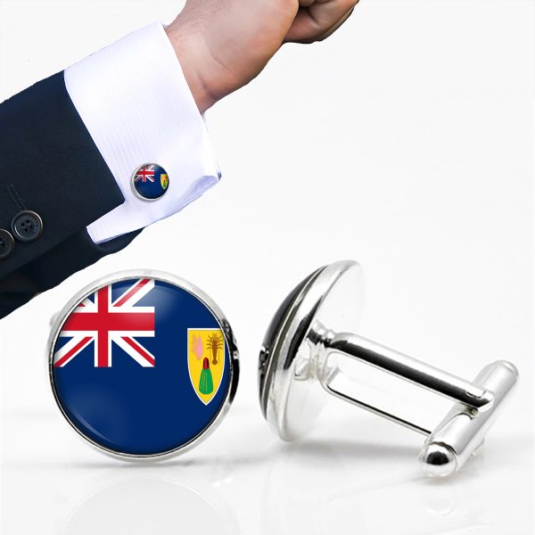 Turks and caicos Islands Flag Designed Cuff Links For Sale