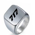 717 Flat Text Designed Men Rings For Discount