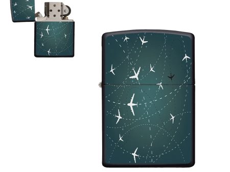 Travelling with Aircraft (Green) Designed Metal Lighters Discount