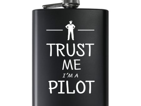 Trust Me I m a Pilot Designed Stainless Steel Hip Flasks For Sale