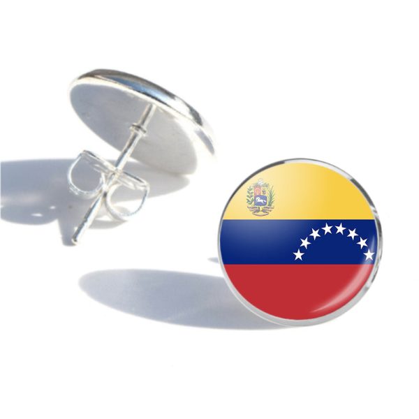 Venezuella Flag Designed Stud Earrings Online