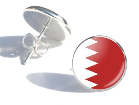 Bahrain Flag Designed Stud Earrings Sale