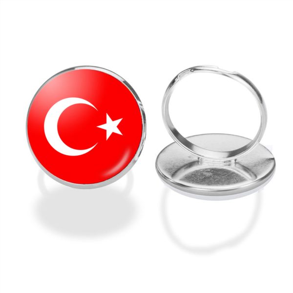 Turkey Flag Designed Rings For Cheap