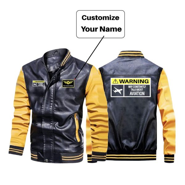 Warning May Constantly Talk About Aviation Designed Stylish Leather Bomber Jackets Hot on Sale