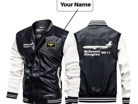 The McDonnell Douglas MD-11 Designed Stylish Leather Bomber Jackets Online