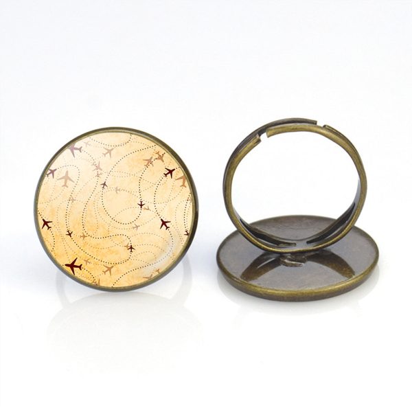 Vintage Travelling with Aircraft Designed Rings Discount