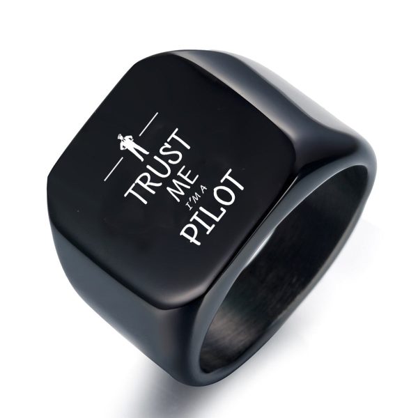 Trust Me I m a Pilot Designed Men Rings For Sale