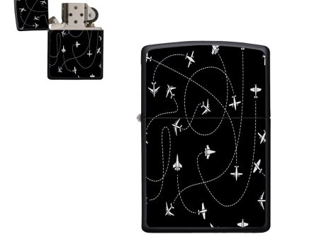 Travel The World By Plane (Black) Designed Metal Lighters For Discount