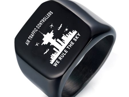 Air Traffic Controllers - We Rule The Sky Designed Men Rings For Cheap