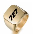 727 Flat Text Designed Men Rings on Sale