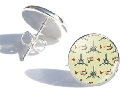 Vintage Old Airplane Designed Stud Earrings Online